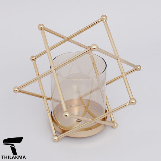 Gold Geometric Candle Holder